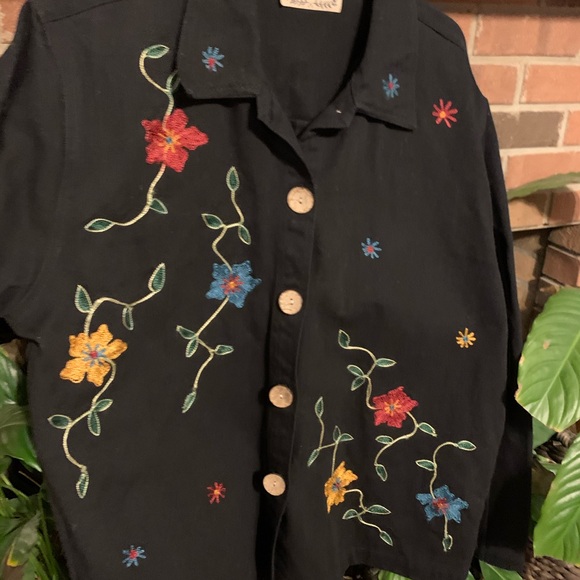XL embroidered black casual jacket - Picture 3 of 14